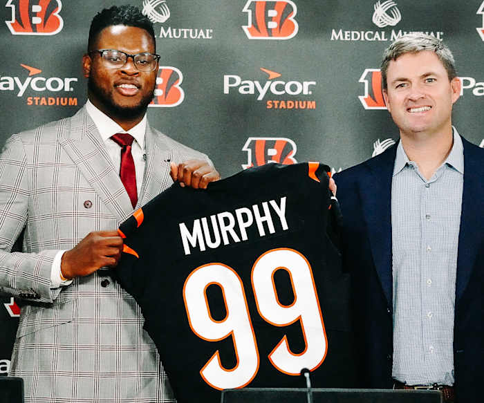 Myles Murphy at his introductory press conference with the Bengals. (credit: Clemson Athletics)